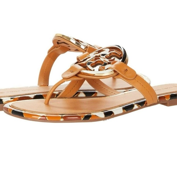 Tory Burch Enamel Miller Leather Thong Sandals Elba Camello size 6,5M. NWOT - Picture 7 of 10